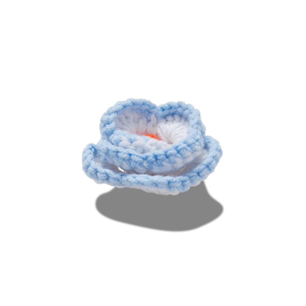 Jibbitz? Charm Light Blue Crochet Floral - Image 2