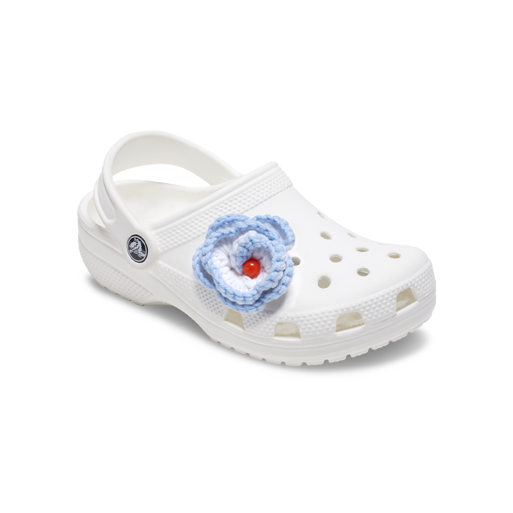 Jibbitz? Charm Light Blue Crochet Floral - Image 3