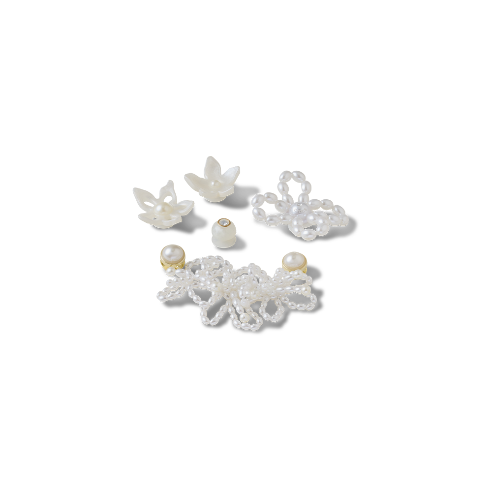 Jibbitz? Charm White Pearl Beaded 5 Pack - Image 2