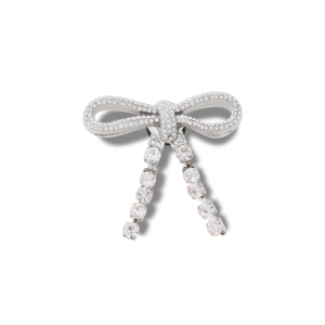 Jibbitz? Charm Silver Gem Bow