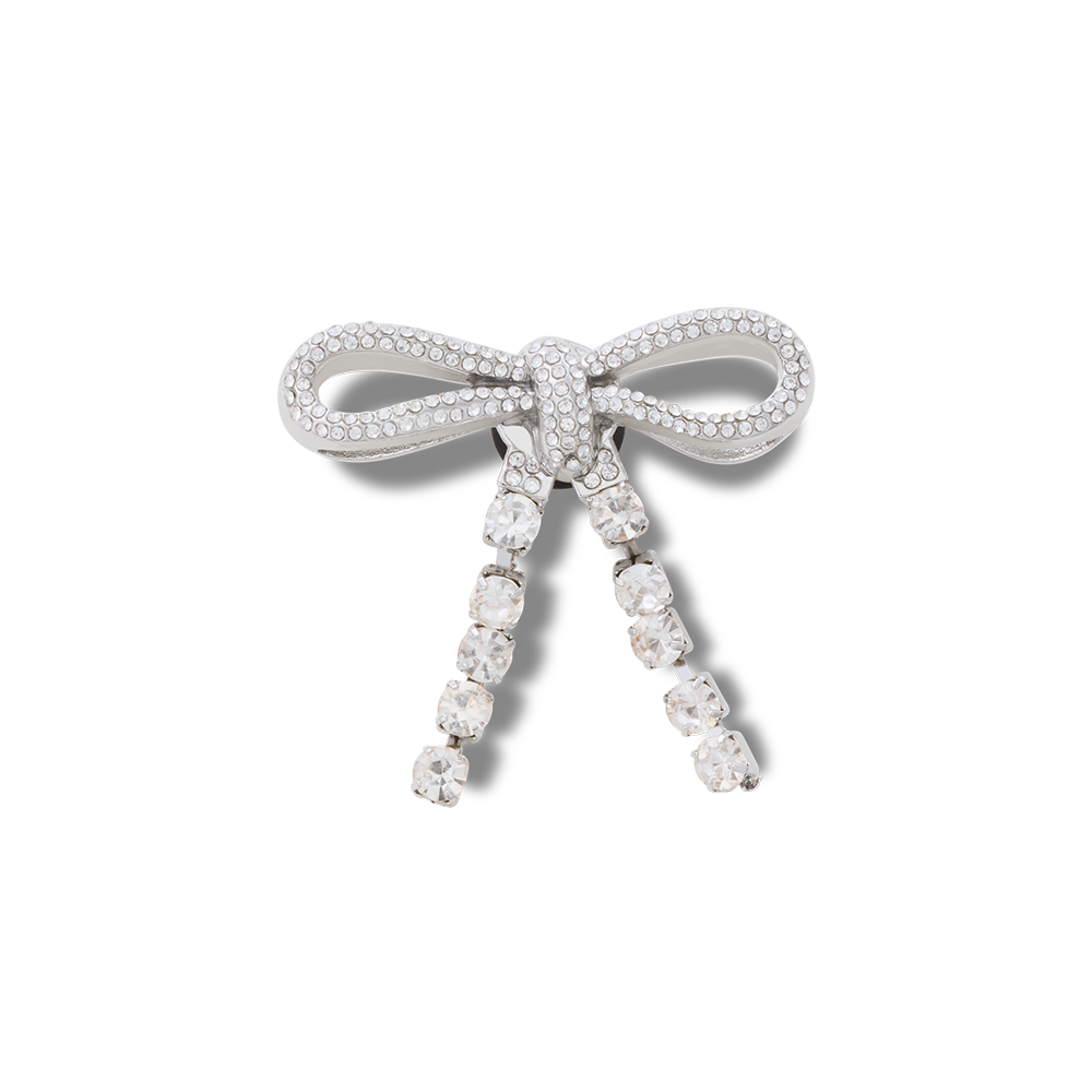 Jibbitz? Charm Silver Gem Bow