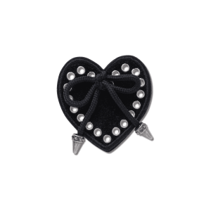 Jibbitz? Charm Black Heart With Bow