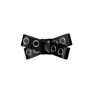 Jibbitz? Charm Black Grommet Studded Bow