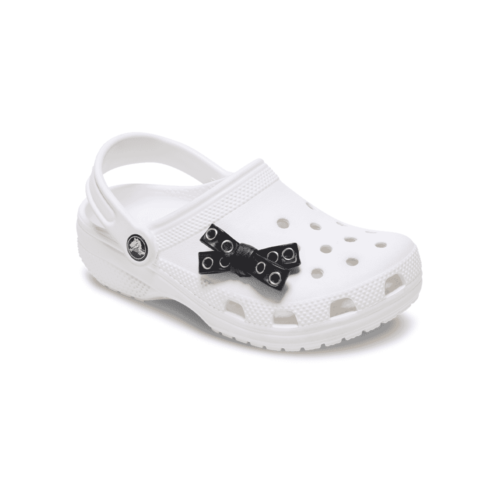 Jibbitz? Charm Black Grommet Studded Bow - Image 3
