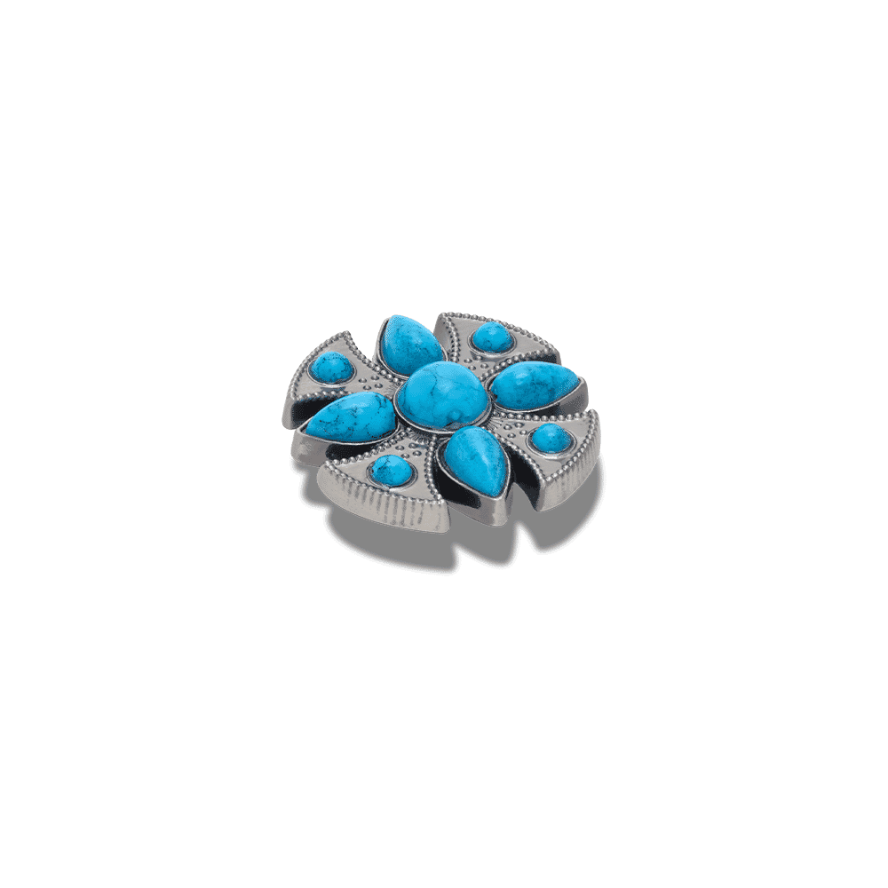 Jibbitz? Charm Silver Smt Turquoise Emblem - Image 2