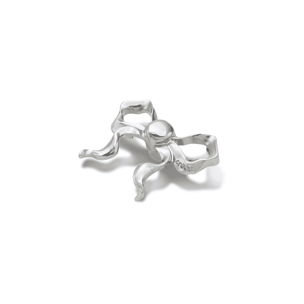 Jibbitz? Charm Frilly Silver Bow - Image 2