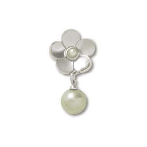 Jibbitz? Charm Silver Flower Pearl Dangle