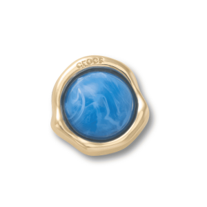 Jibbitz? Charm Gold And Blue Organic Shape