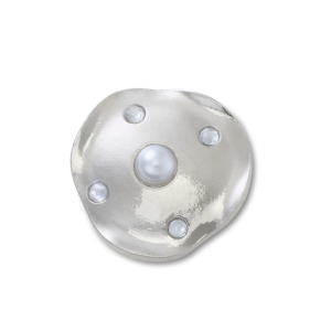 Jibbitz? Charm Silver And Pearl Disc