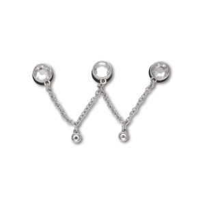 Jibbitz? Charm Silver Triple Smt Gem Chain