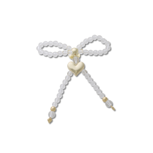 Jibbitz? Charm Beaded Bow With Gold Heart