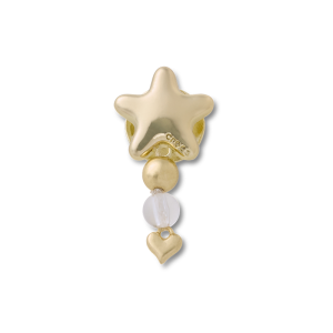 Jibbitz? Charm Gold Star With Heart Dangle