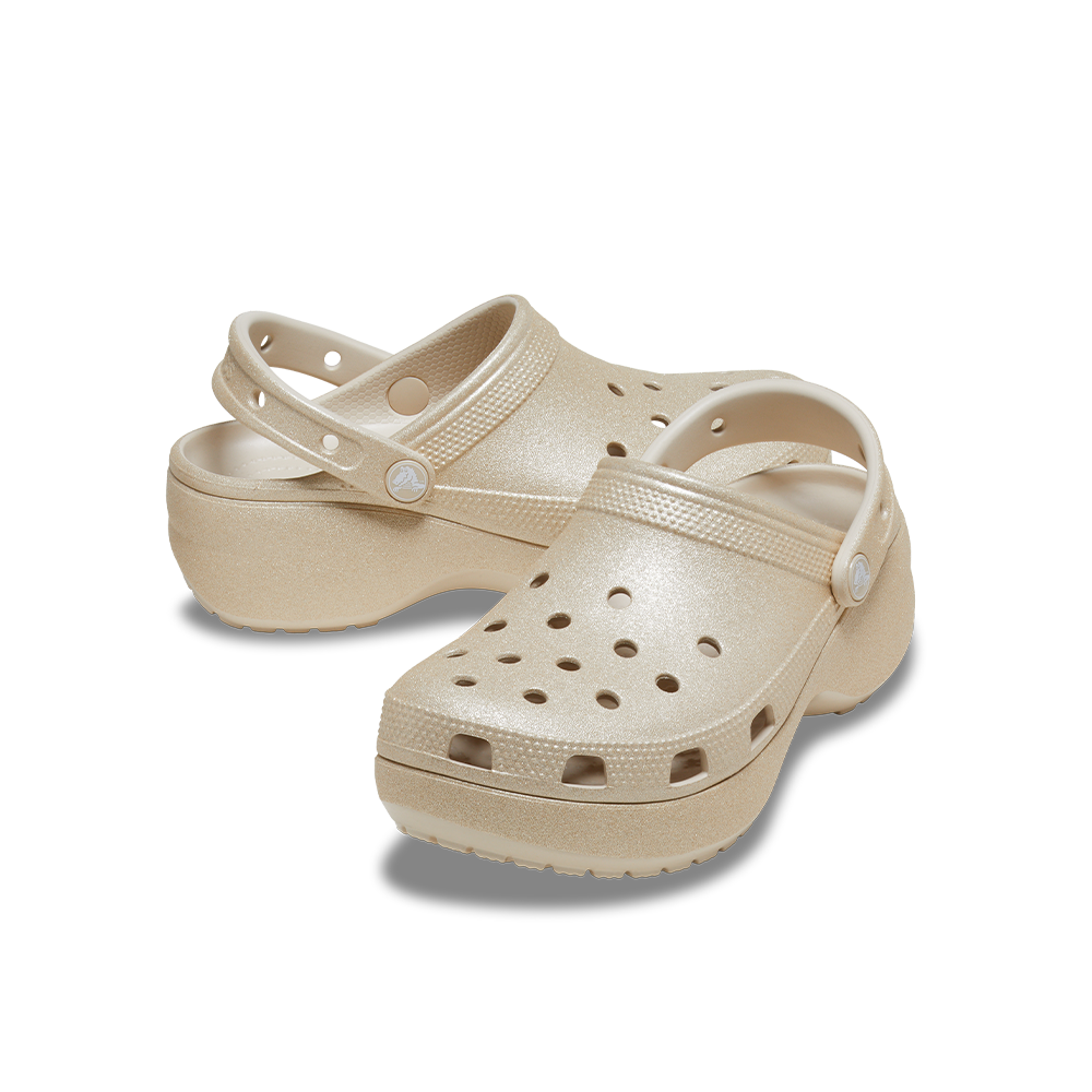 Women's Classic Platform Glitter Clog In Champagne - Image 3