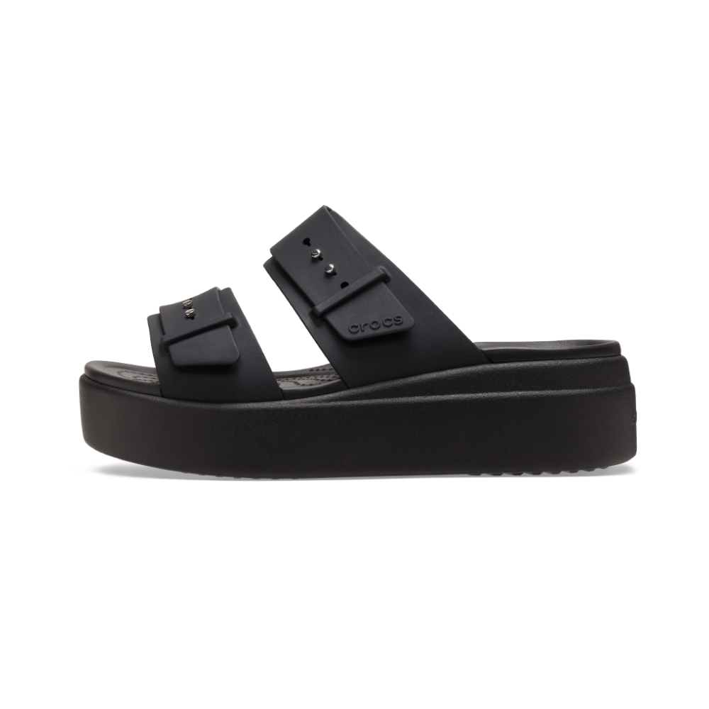 Women's Brooklyn Buckle Low Wedge in Black - Image 4