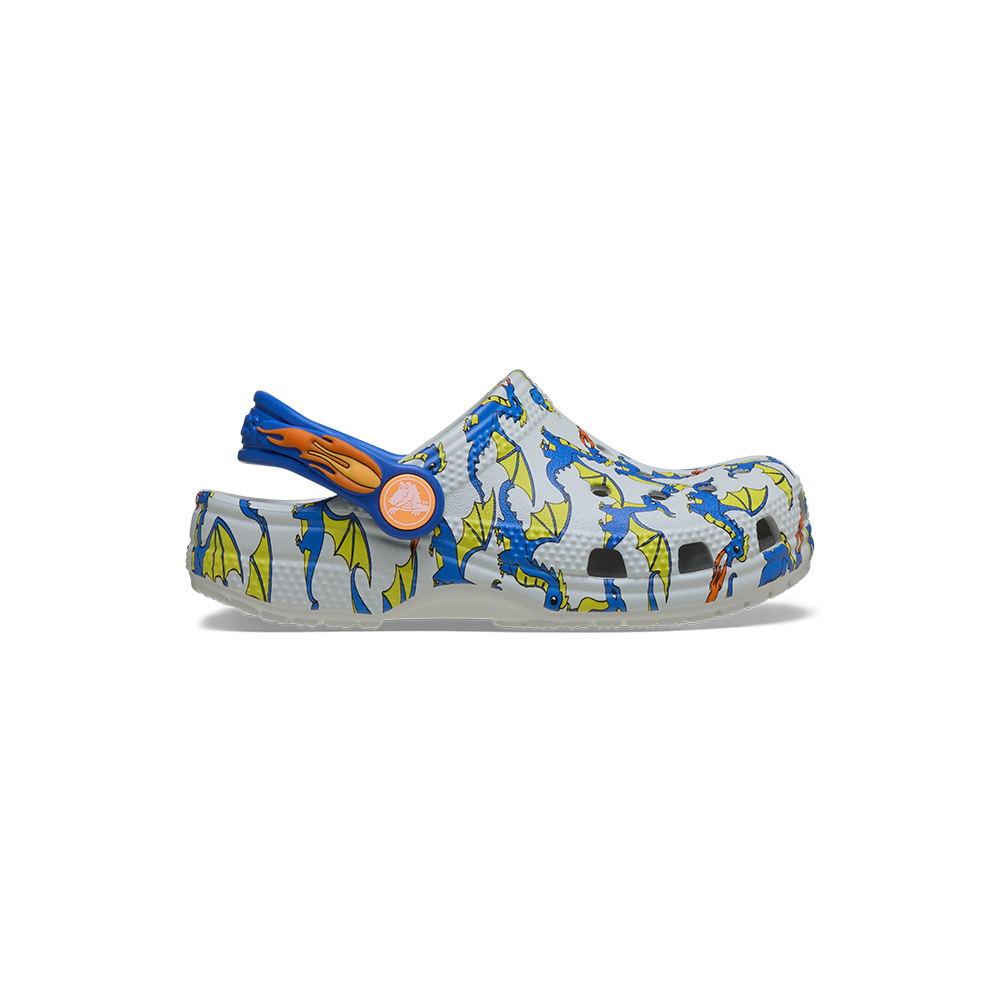 Toddler Classic Dragon Graphic Clog in Atmosphere