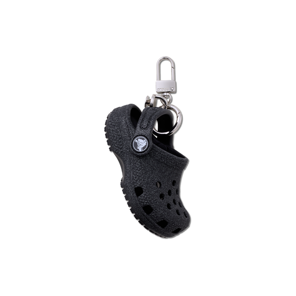 Classic Glitter Clog Bag Charm in Black - Image 2