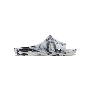 Men's Saturday Marbled Slide in Black/White