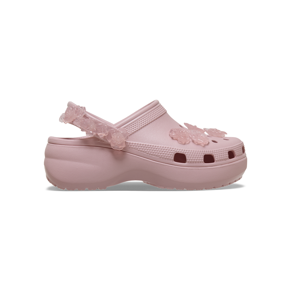 Women's Classic Platform Translucent Floral Clog in Cotton Candy