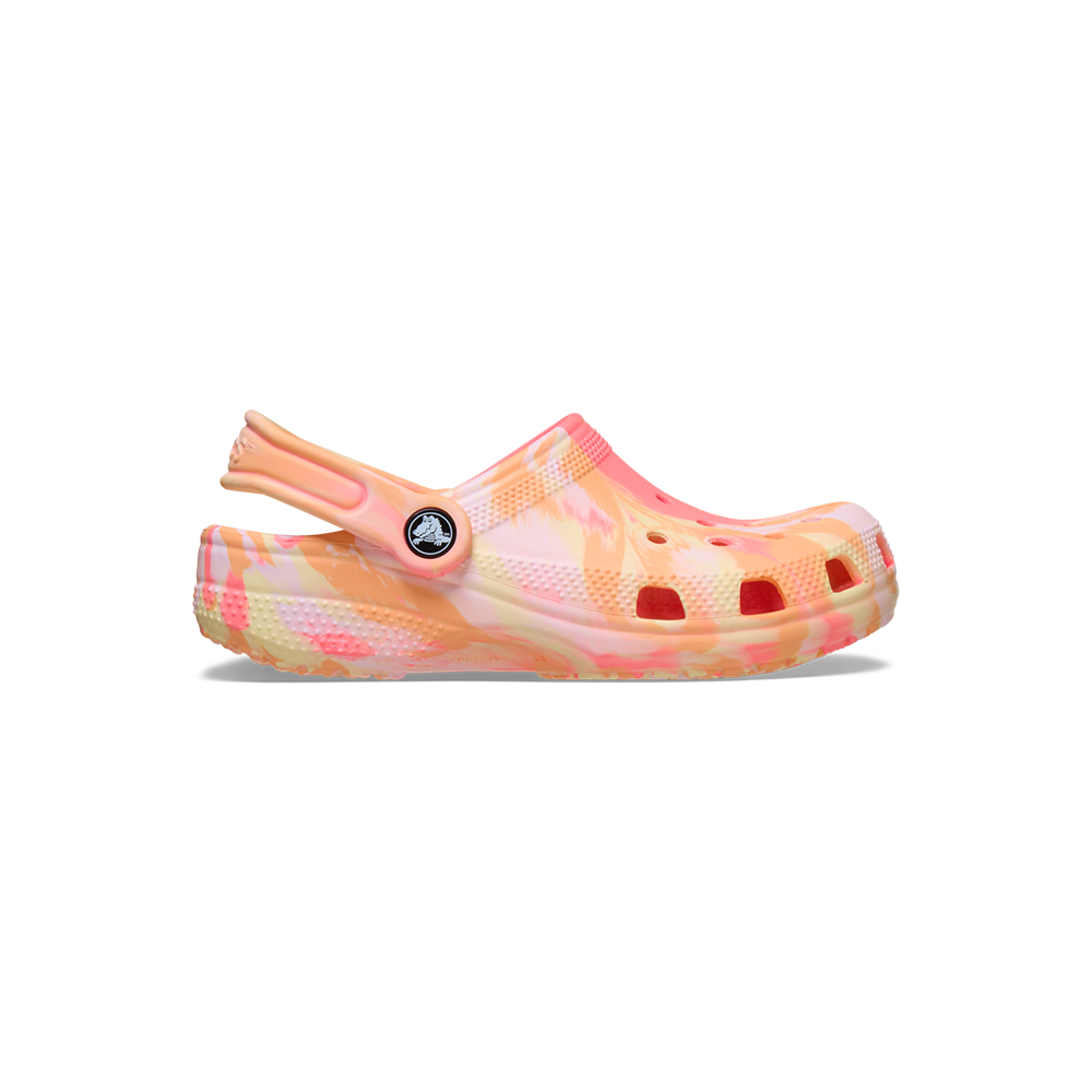 Kids' Classic Marbled Clog in Guava Multi