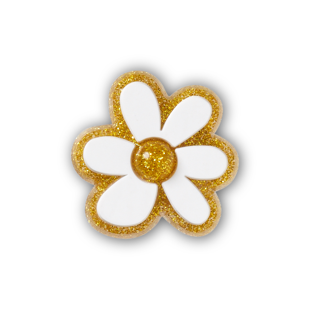Jibbitz? Charm Gold And White Floral