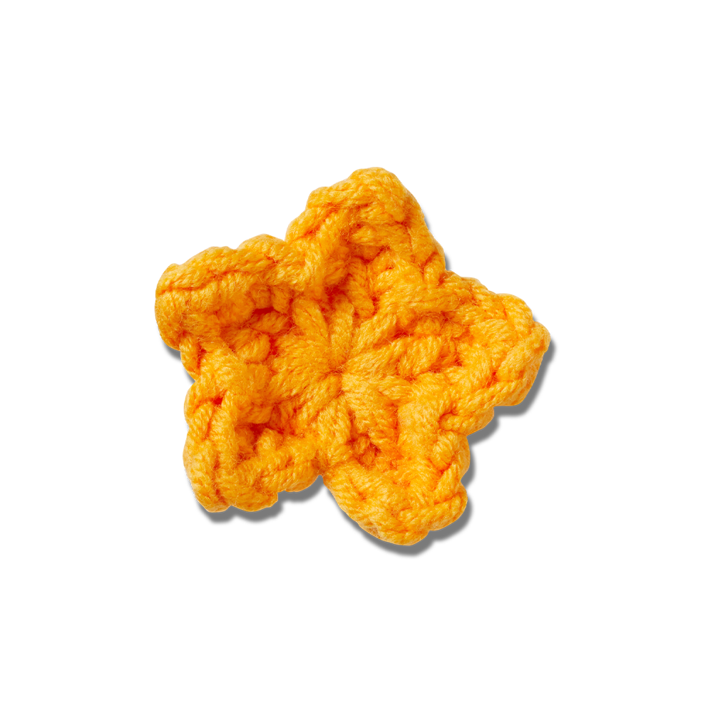 Jibbitz? Charm Crafted Crochet Orange Star