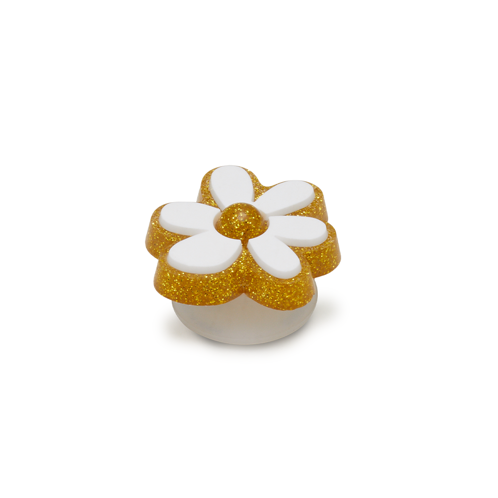 Jibbitz? Charm Gold And White Floral - Image 2