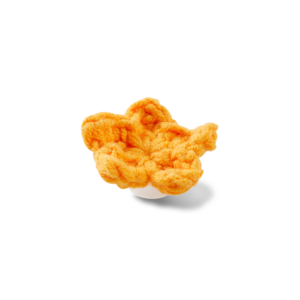 Jibbitz? Charm Crafted Crochet Orange Star - Image 2