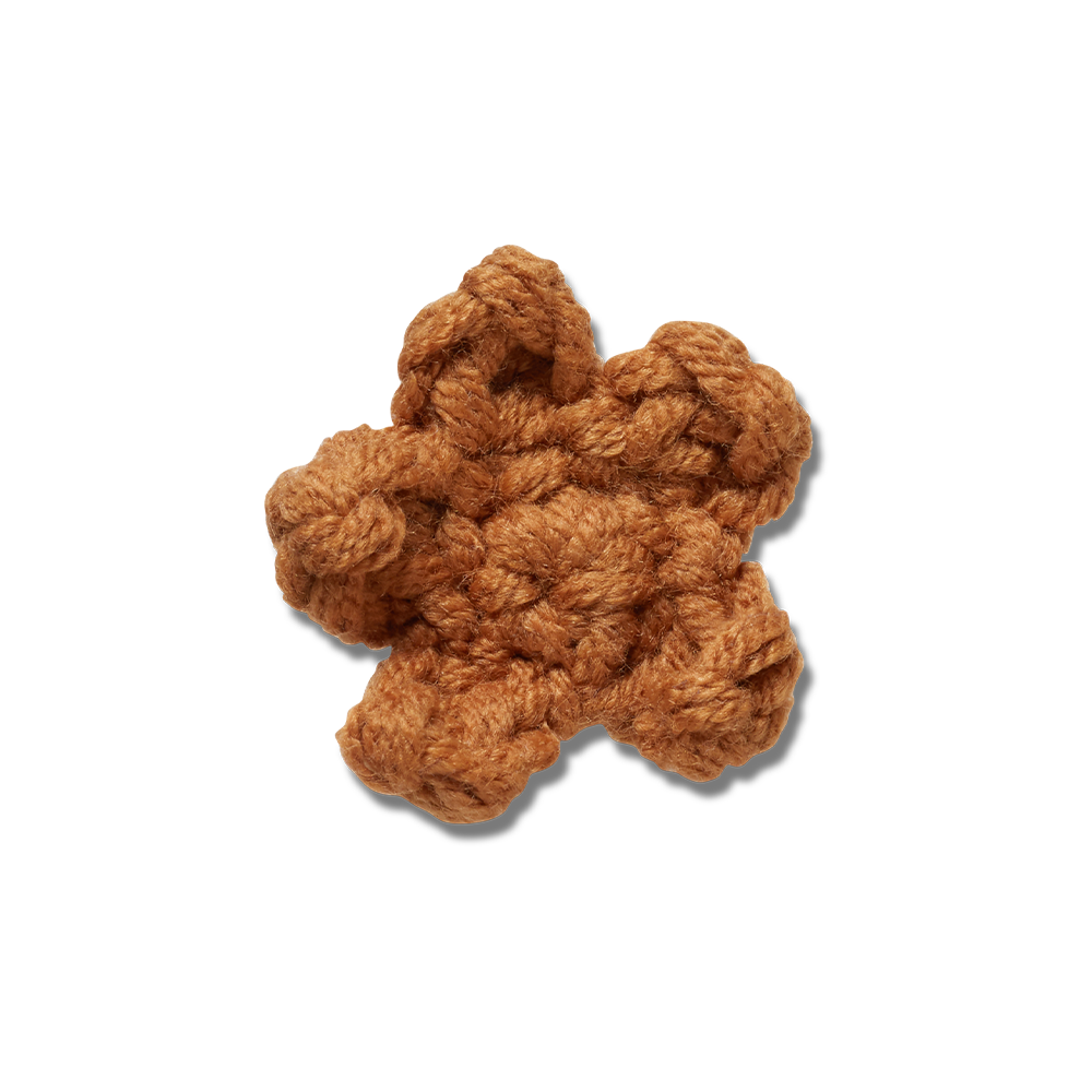 Jibbitz? Charm Crafted Crochet Brown Star - Image 3