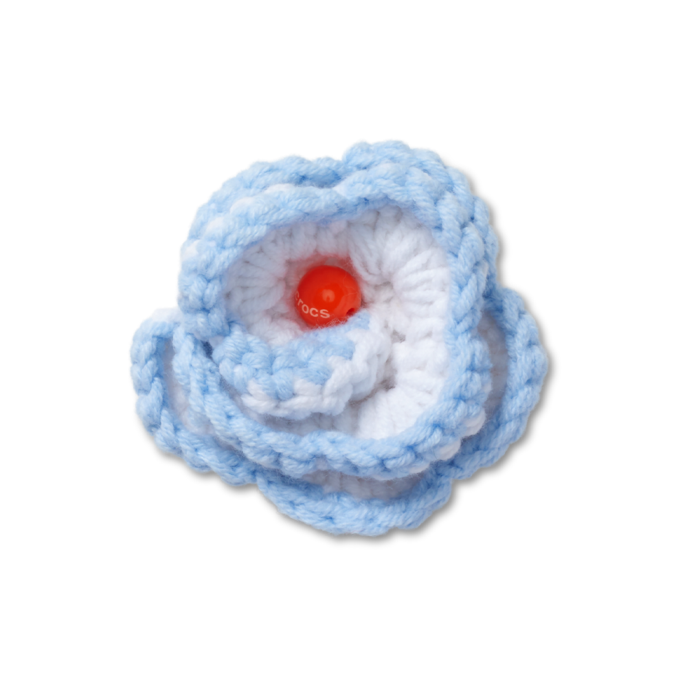 Jibbitz? Charm Light Blue Crochet Floral